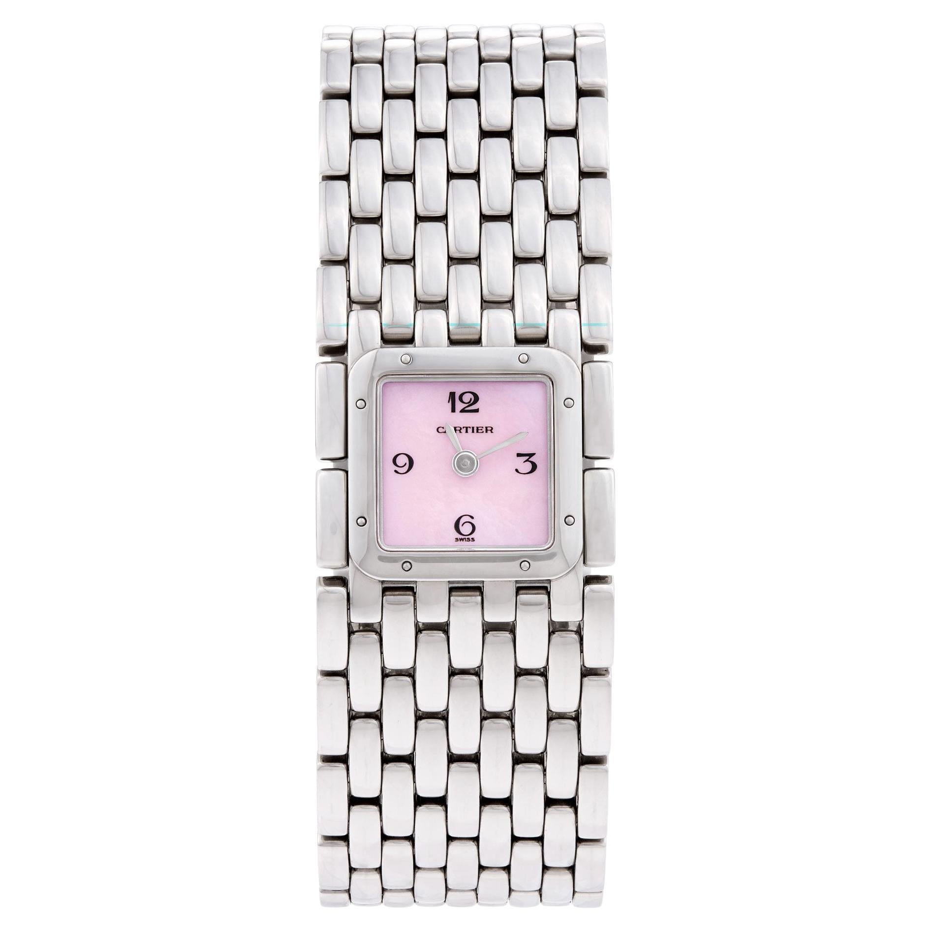 Ladies Cartier Ruban 2420 Stainless Steel Watch with Mother of Pearl Dial in