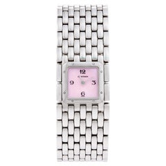 Damen Cartier Ruban 2420 Edelstahluhr mit Perlmutt-Zifferblatt in