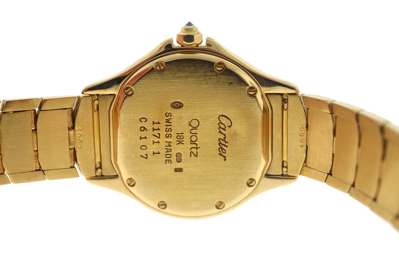 Women's Ladies Cartier Santos 18 Karat Yellow Gold Diamond Date Quartz Watch