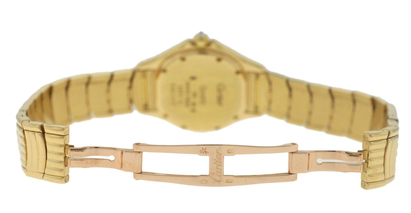 Ladies Cartier Santos 18 Karat Yellow Gold Diamond Date Quartz Watch 1