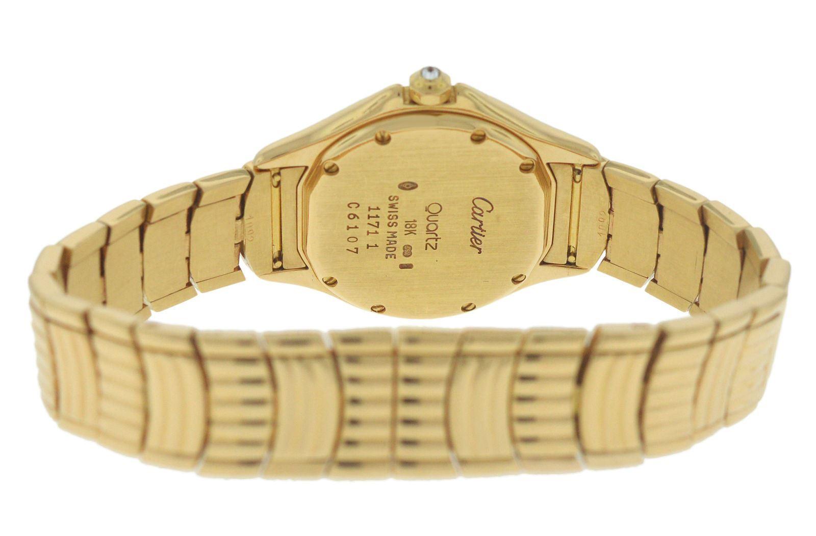 Ladies Cartier Santos 18 Karat Yellow Gold Diamond Date Quartz Watch 2