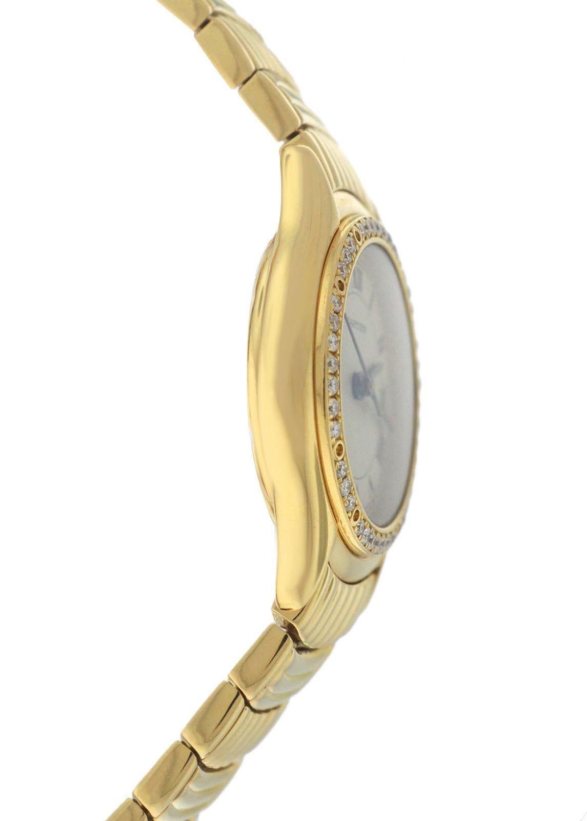 Ladies Cartier Santos 18 Karat Yellow Gold Diamond Date Quartz Watch 3
