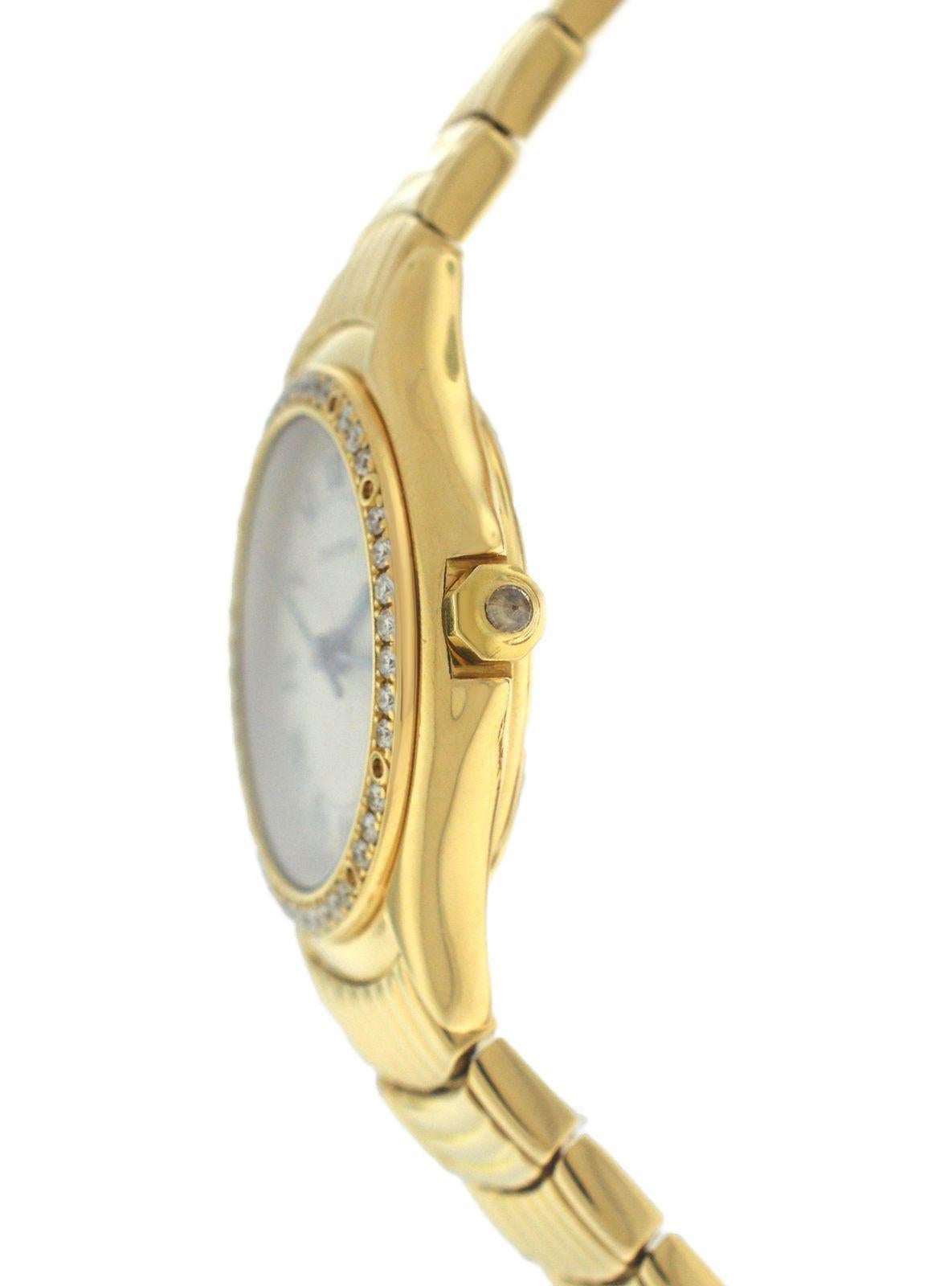 Ladies Cartier Santos 18 Karat Yellow Gold Diamond Date Quartz Watch 4