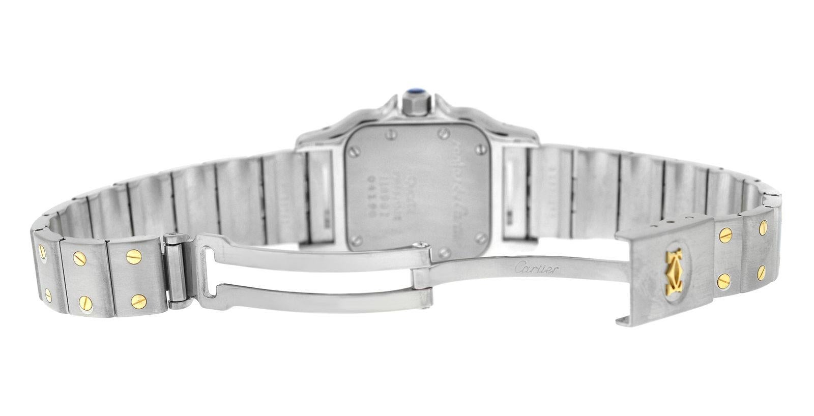 Ladies Cartier Santos Galbee Steel 18 Karat Gold Moonphase Quartz Watch 1