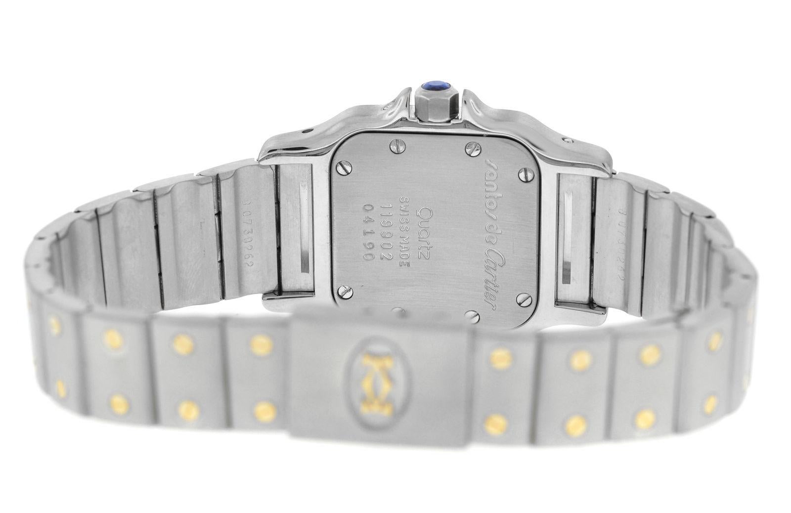 Ladies Cartier Santos Galbee Steel 18 Karat Gold Moonphase Quartz Watch 2