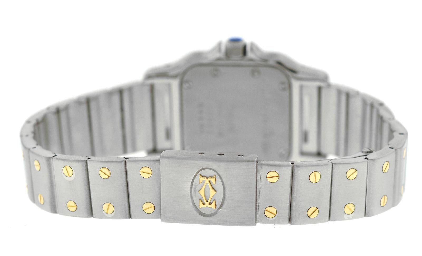 Ladies Cartier Santos Galbee Steel 18 Karat Gold Moonphase Quartz Watch 3