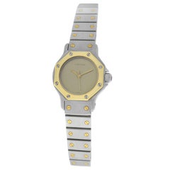 Ladies Cartier Santos Octagon 18 Karat Yellow Gold Automatic Watch