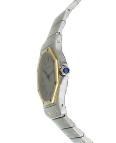 Ladies Cartier Santos Octagon 187902 Steel 18 Karat Yellow Gold Quartz Watch
