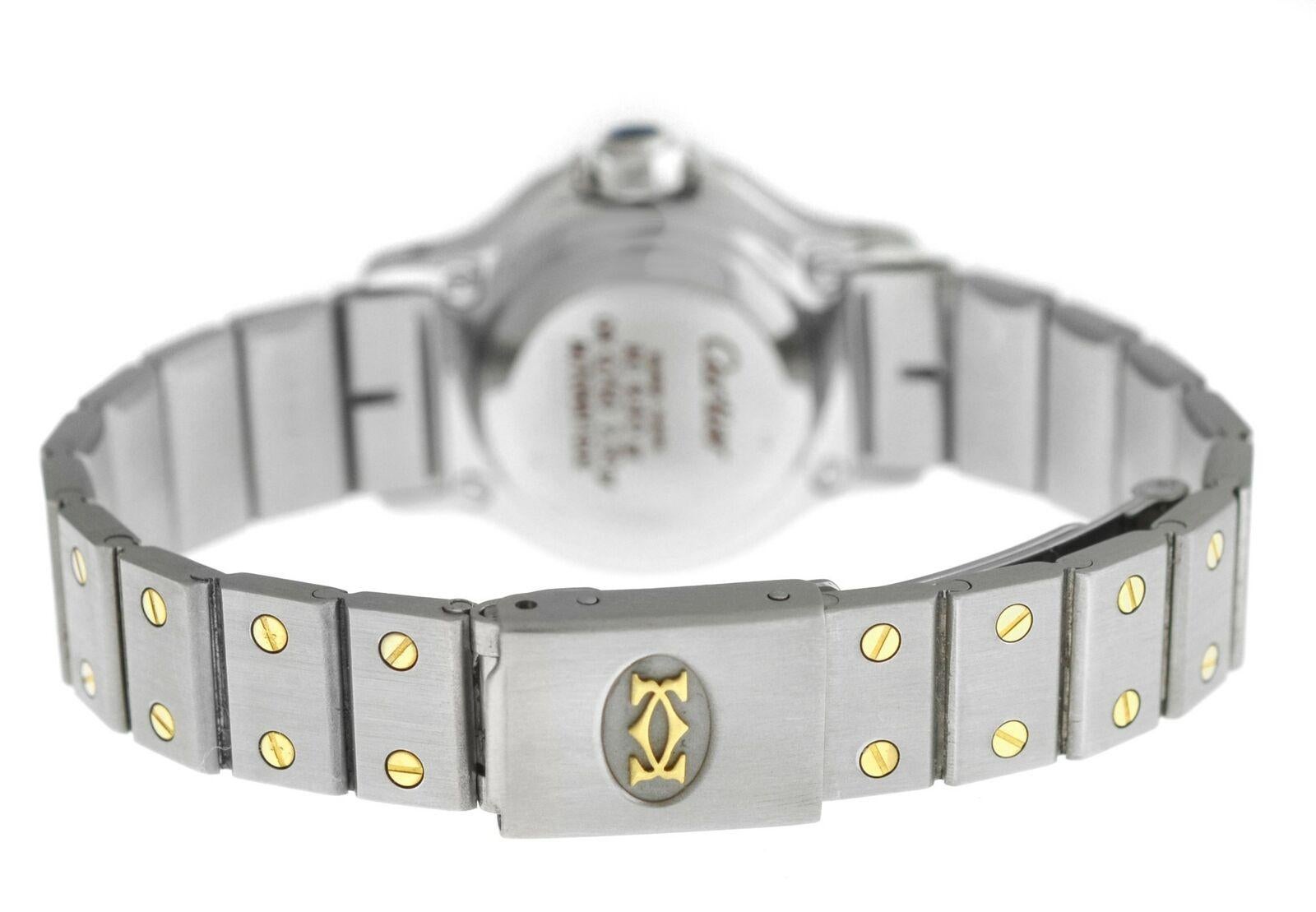 Ladies Cartier Santos Octagon Steel 18 Karat Yellow Gold Automatic Watch For Sale 1