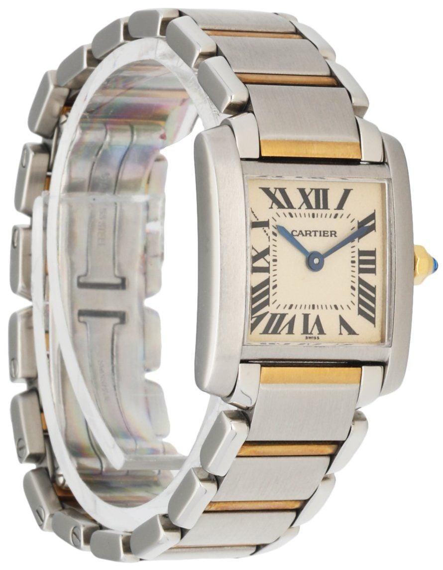 cartier two tone tank francaise women's watch