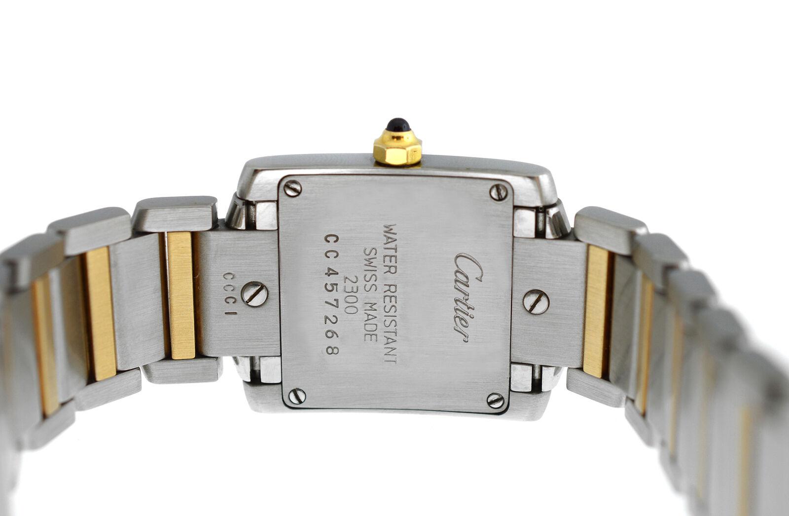 Women's or Men's Ladies Cartier Tank Francaise 2300 Steel 18 Karat Yellow Gold Quartz Watch For Sale