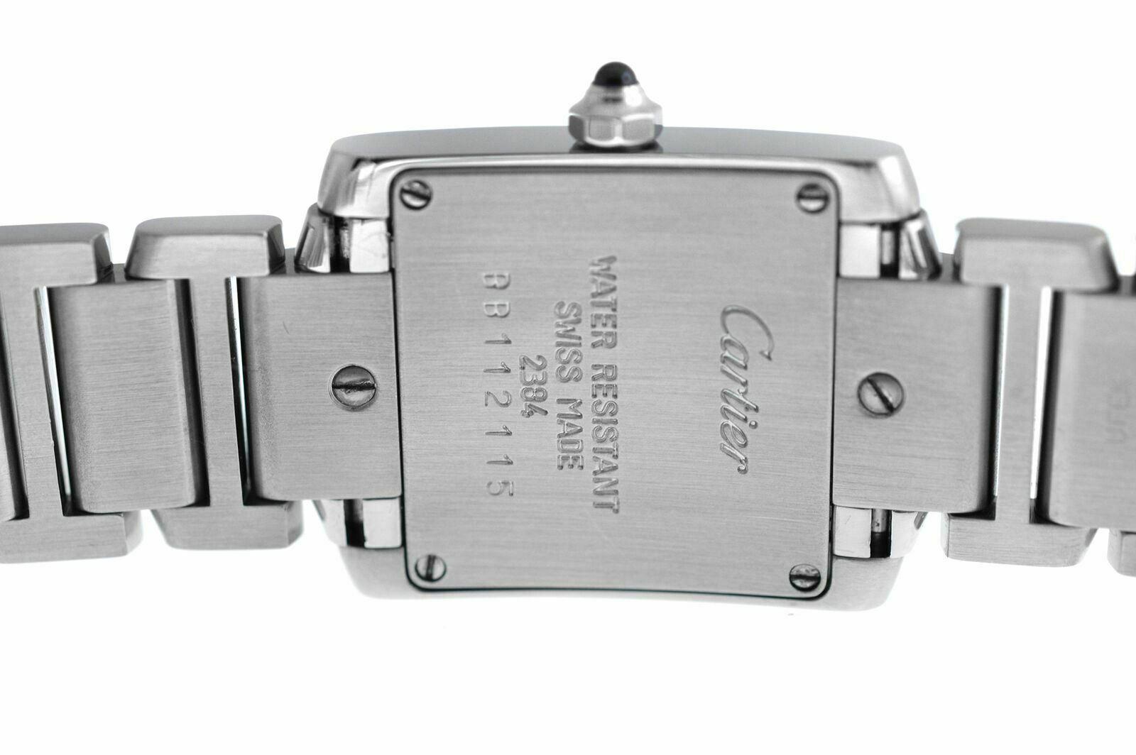 Women's Ladies Cartier Tank Francaise 2384 Stainless Steel Quartz Watch For Sale