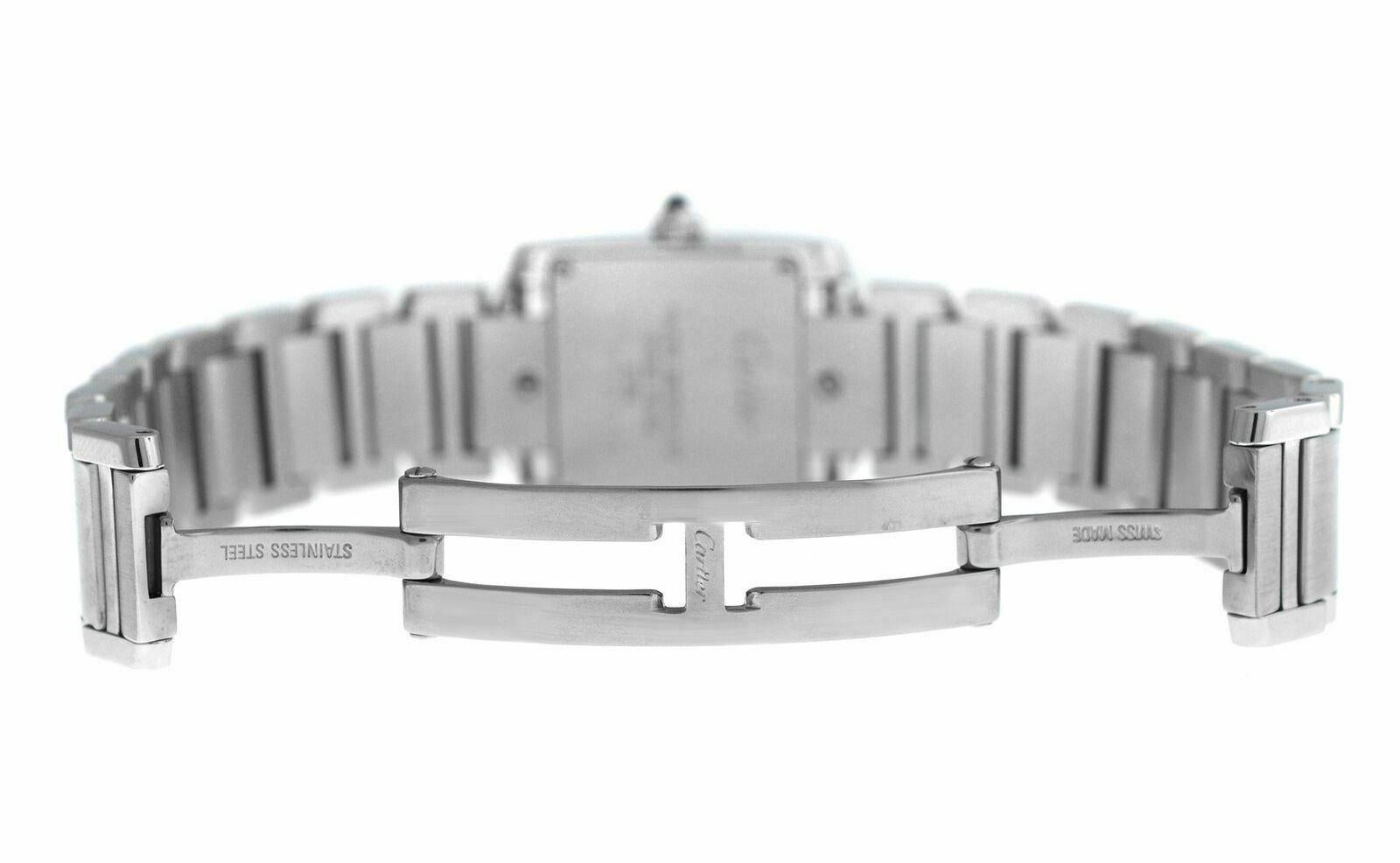 Ladies Cartier Tank Francaise 2384 Stainless Steel Quartz Watch For Sale 1