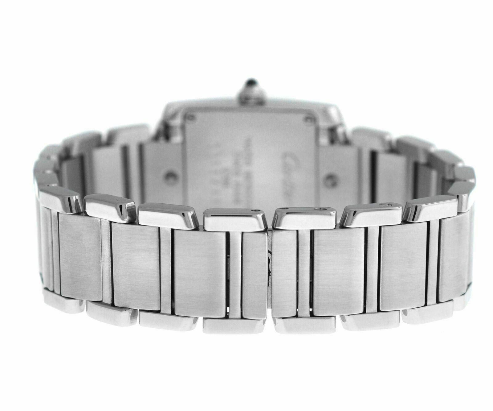 Ladies Cartier Tank Francaise 2384 Stainless Steel Quartz Watch For Sale 3