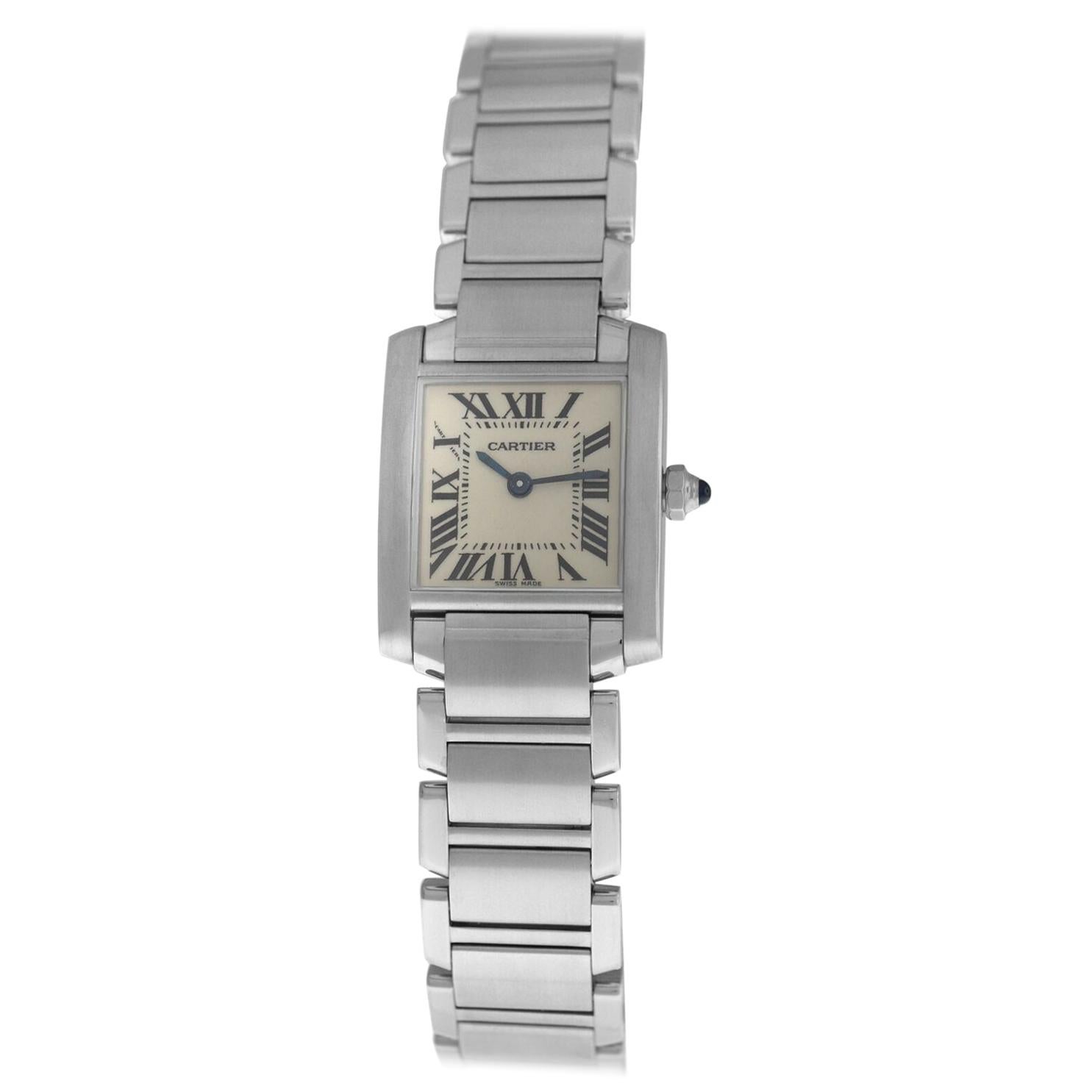 Ladies Cartier Tank Francaise 2384 Stainless Steel Quartz Watch For ...