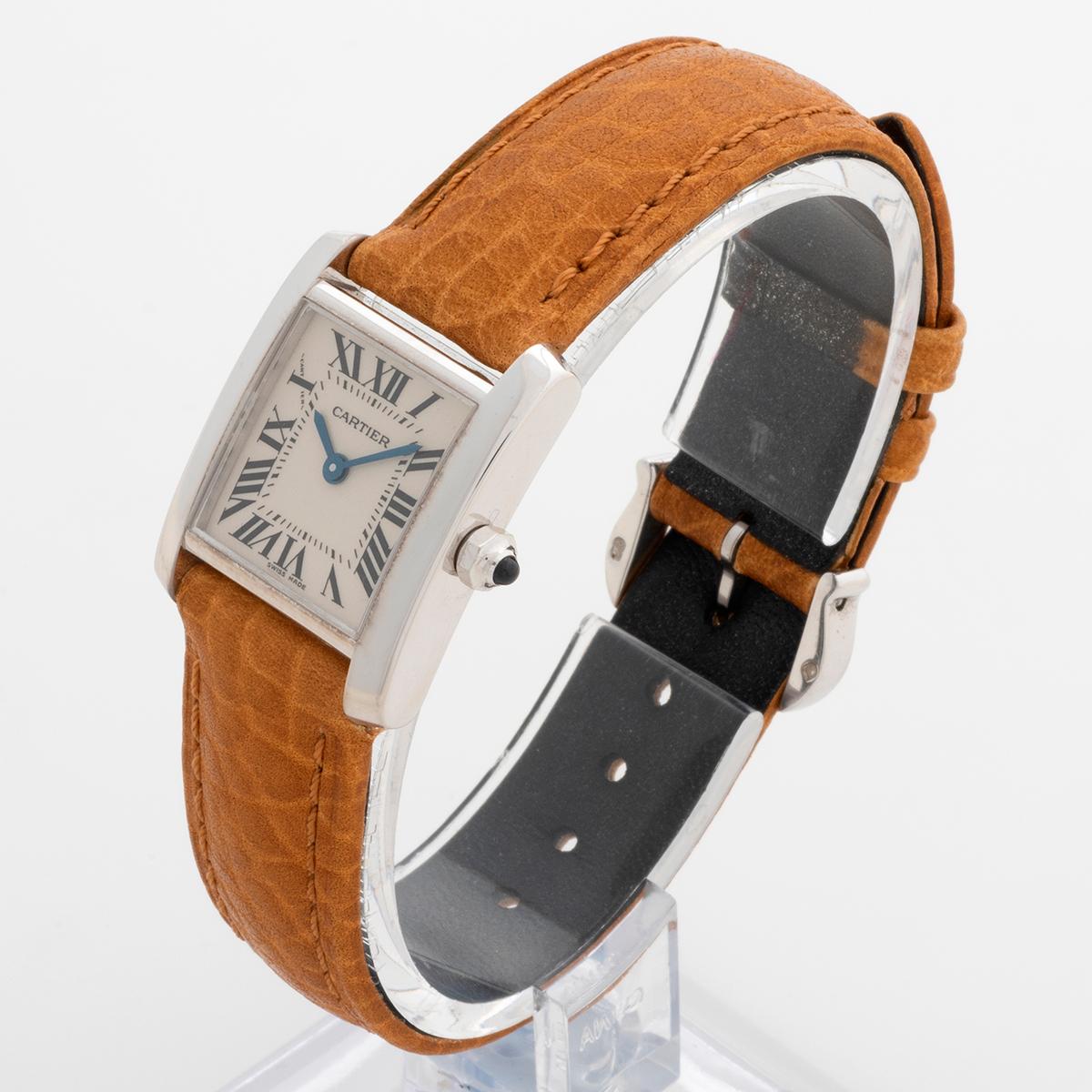 Ladies Cartier Tank Francaise Wristwatch Ref 2403, Quartz, White Gold Case. In Excellent Condition In Canterbury, GB