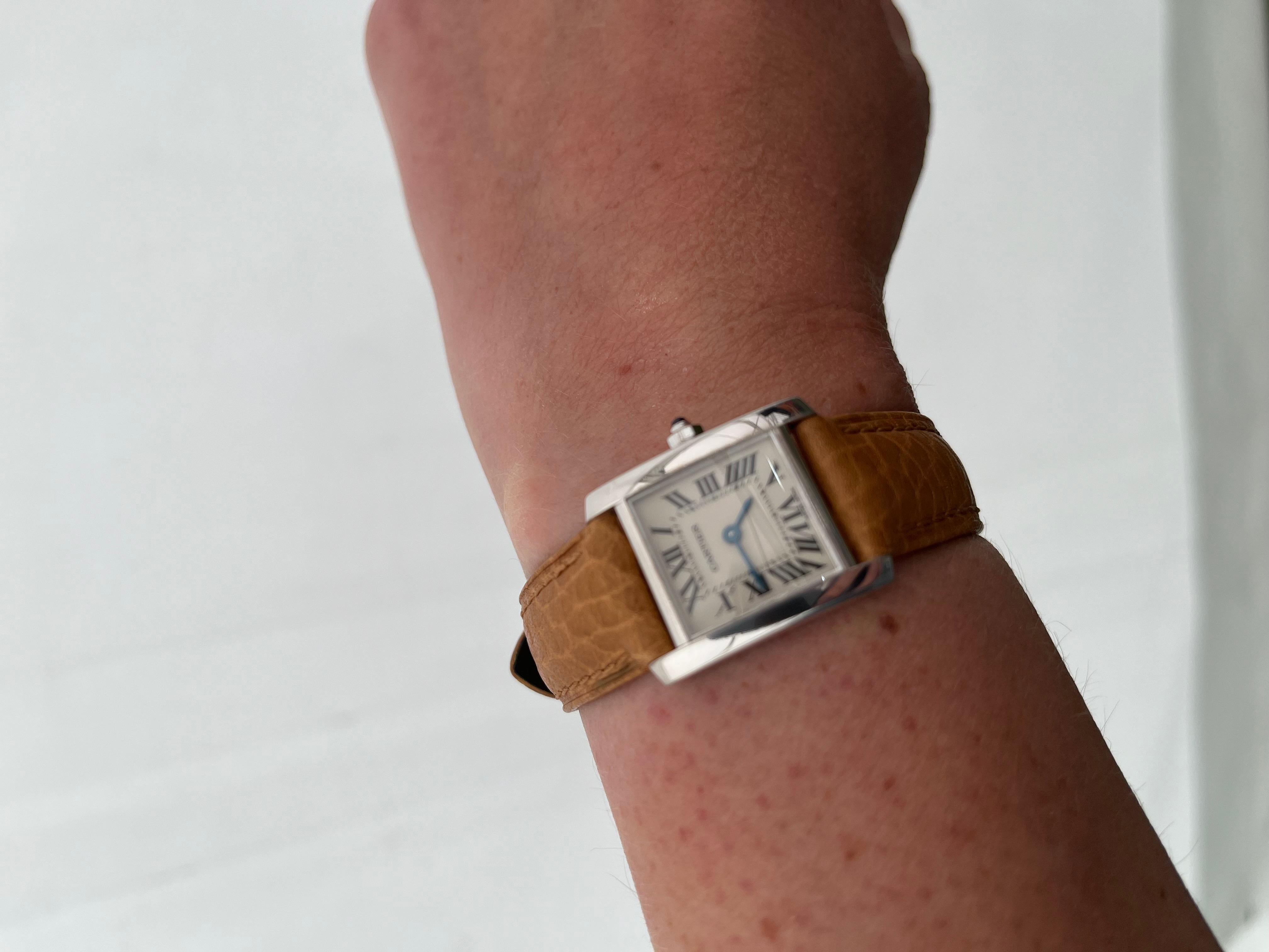 Ladies Cartier Tank Francaise Wristwatch Ref 2403, Quartz, White Gold Case. 1