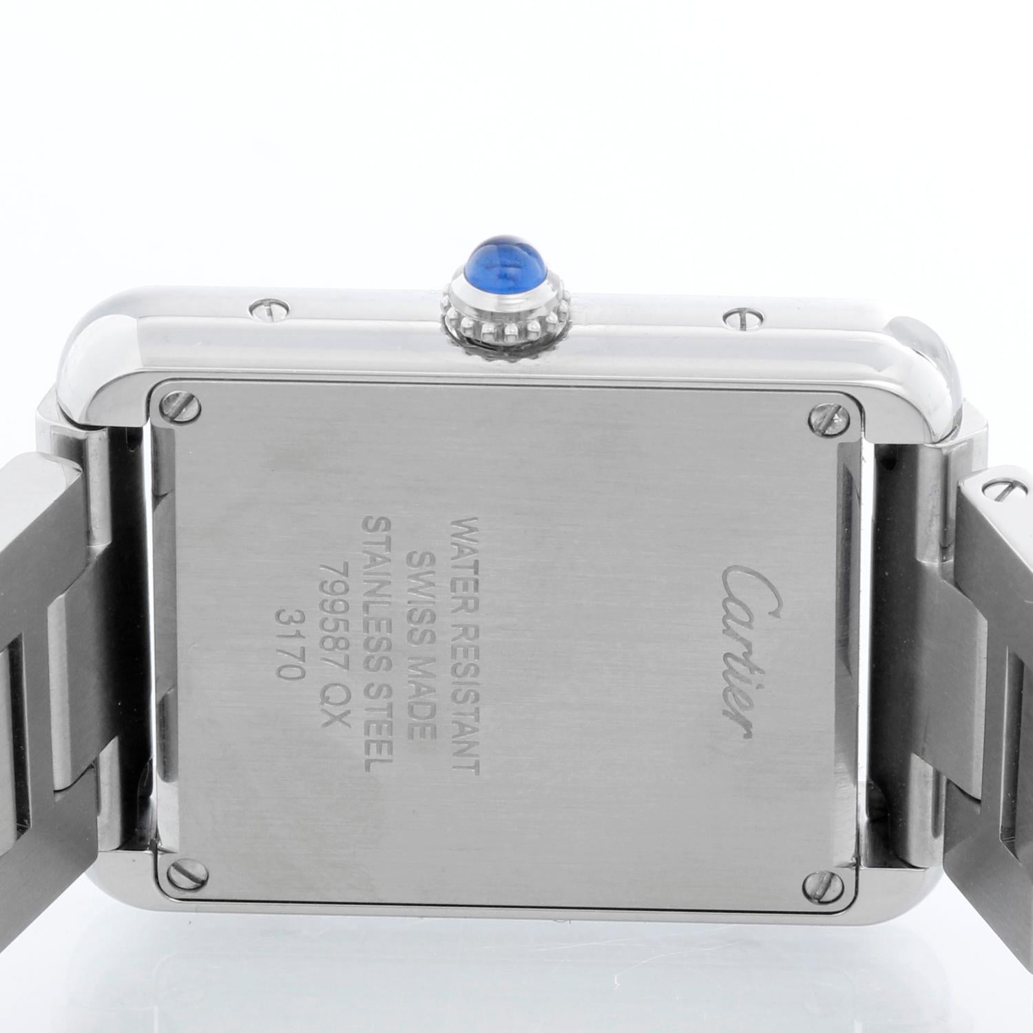 Ladies Cartier Tank Solo Stainless Steel Watch W5200013 3170 In Excellent Condition In Dallas, TX