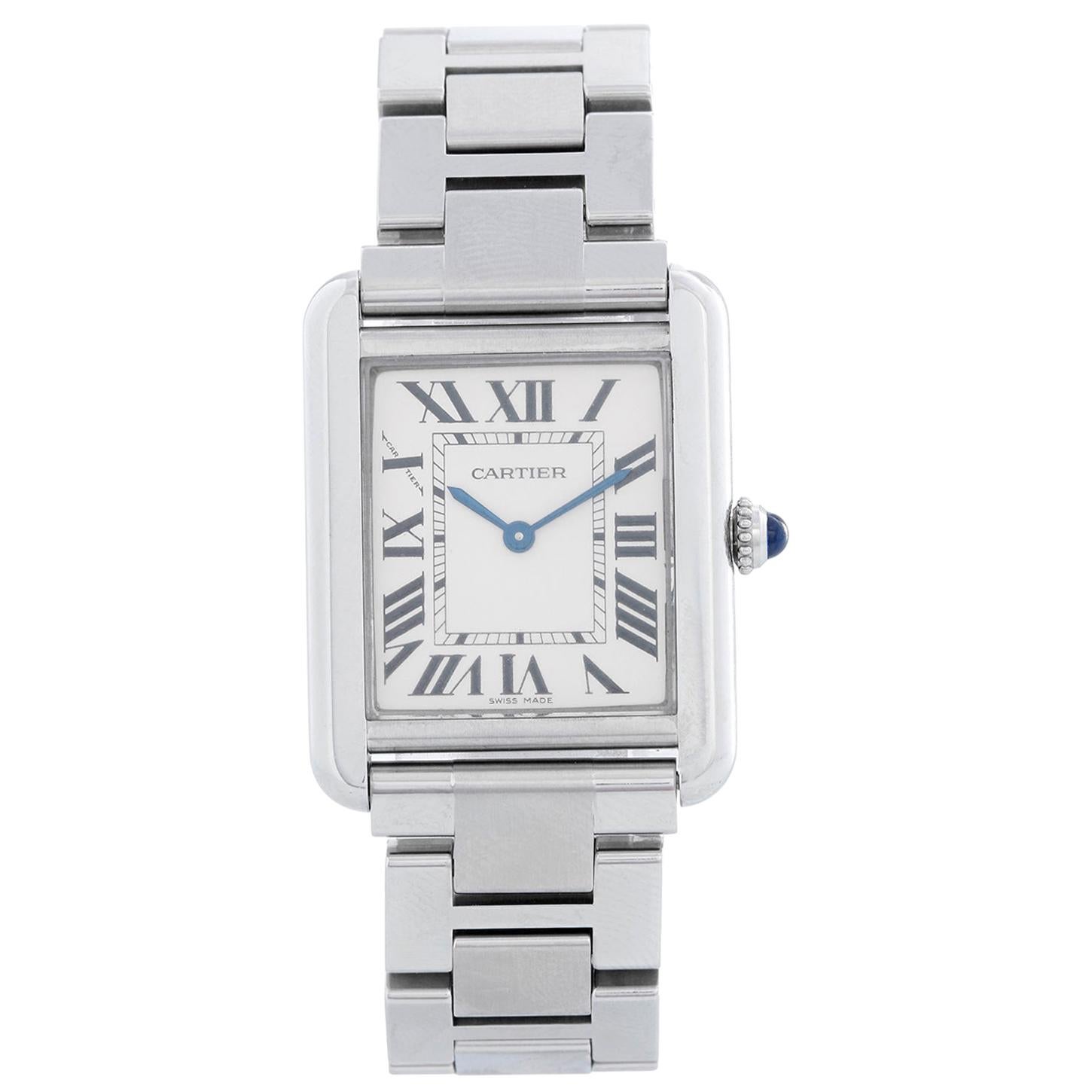 Ladies Cartier Tank Solo Stainless Steel Watch W5200013 3170