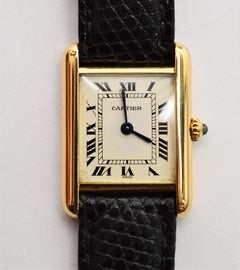 Ladies Cartier Yellow Gold Tank Wrist Watch