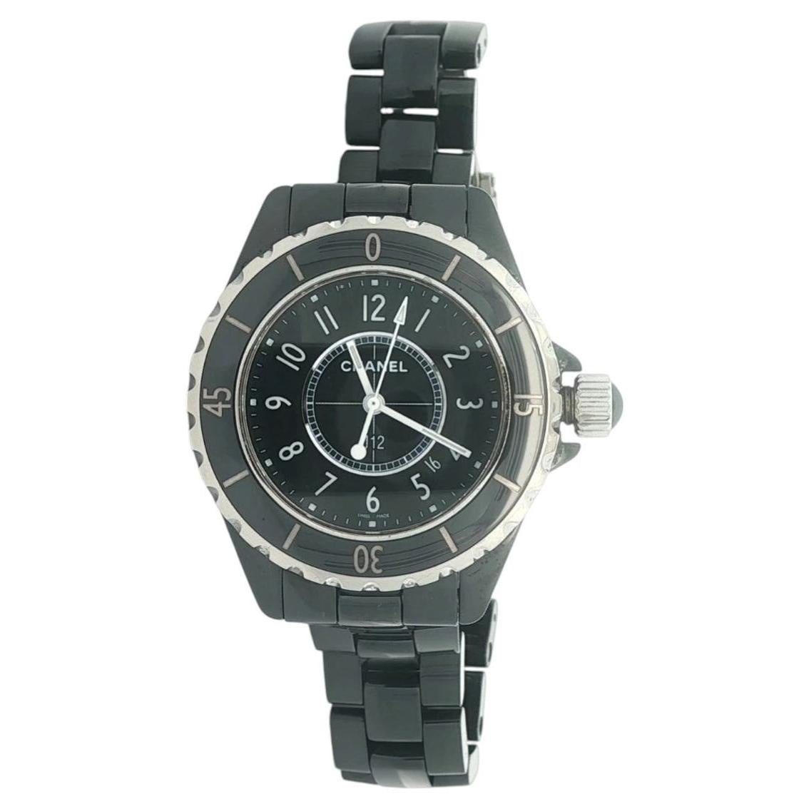 Ladies Chanel J12 33mm Black Ceramic Swiss Quartz Wrist Watch For