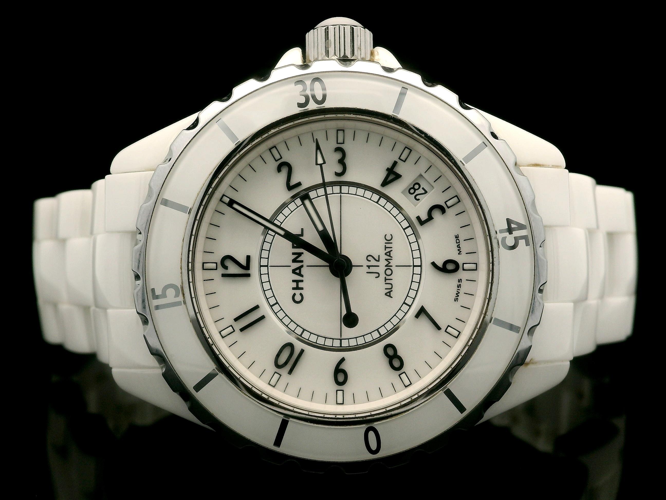 Ladies Chanel J12 38mm Cerámica Blanca Reloj Automático Pulsera en venta 6