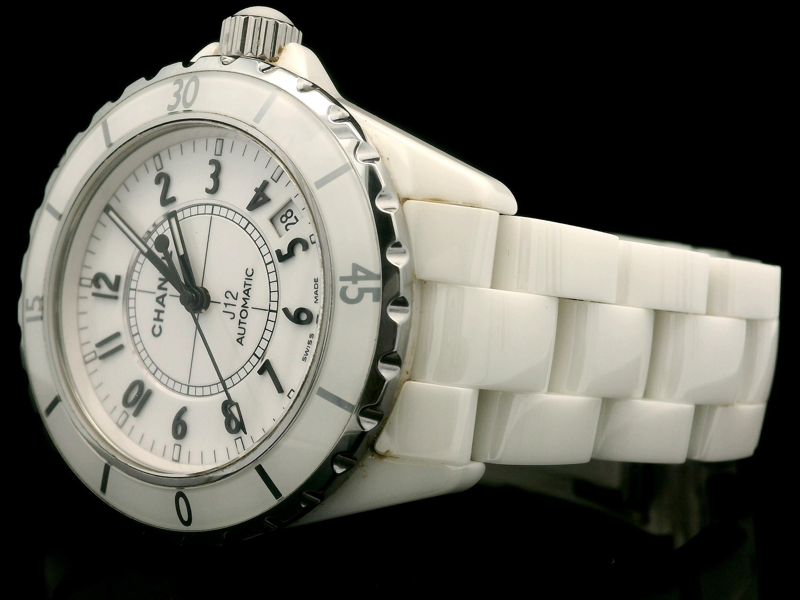 Ladies Chanel J12 38mm Cerámica Blanca Reloj Automático Pulsera en venta 8