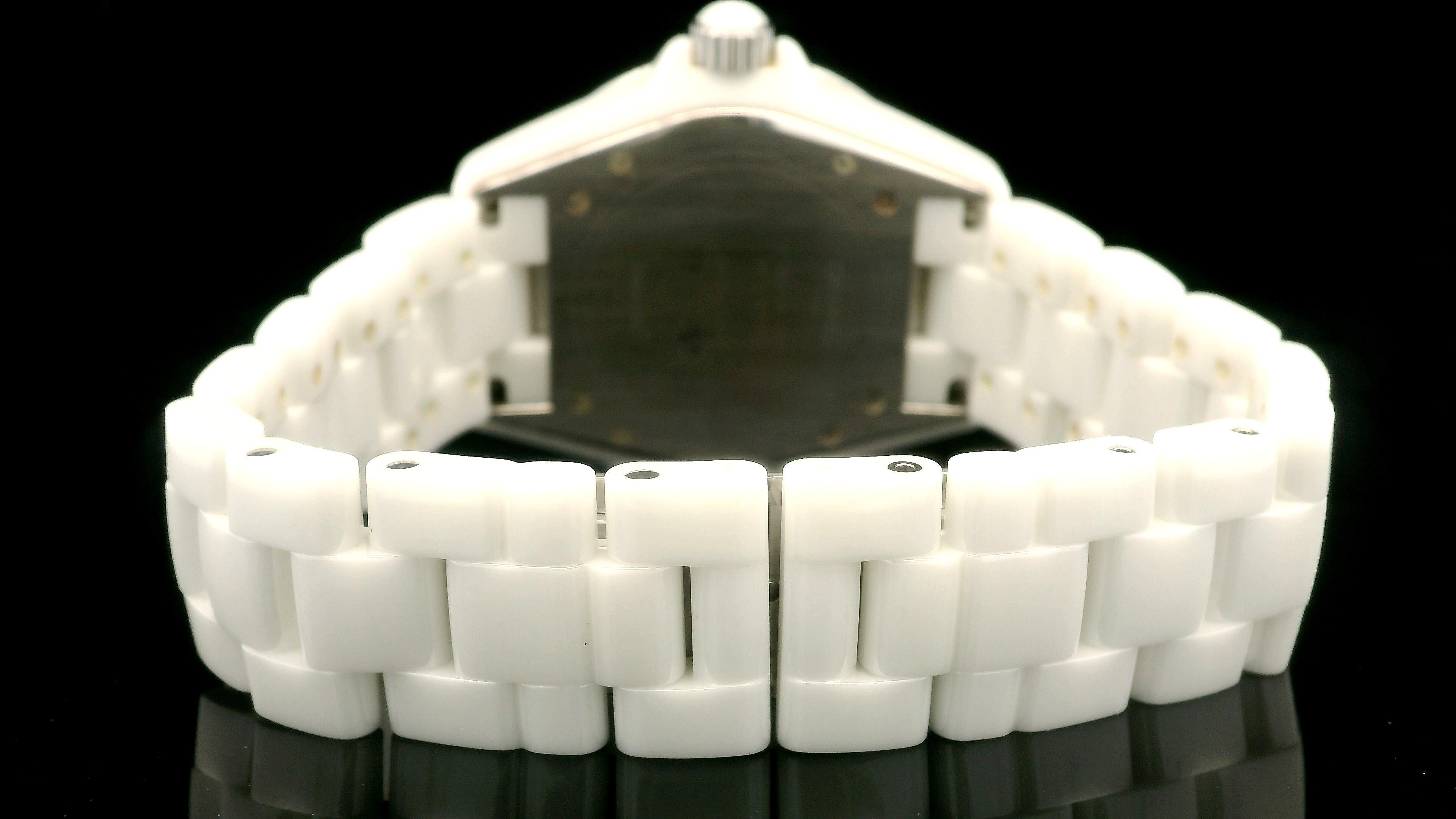 Ladies Chanel J12 38mm Cerámica Blanca Reloj Automático Pulsera en venta 9