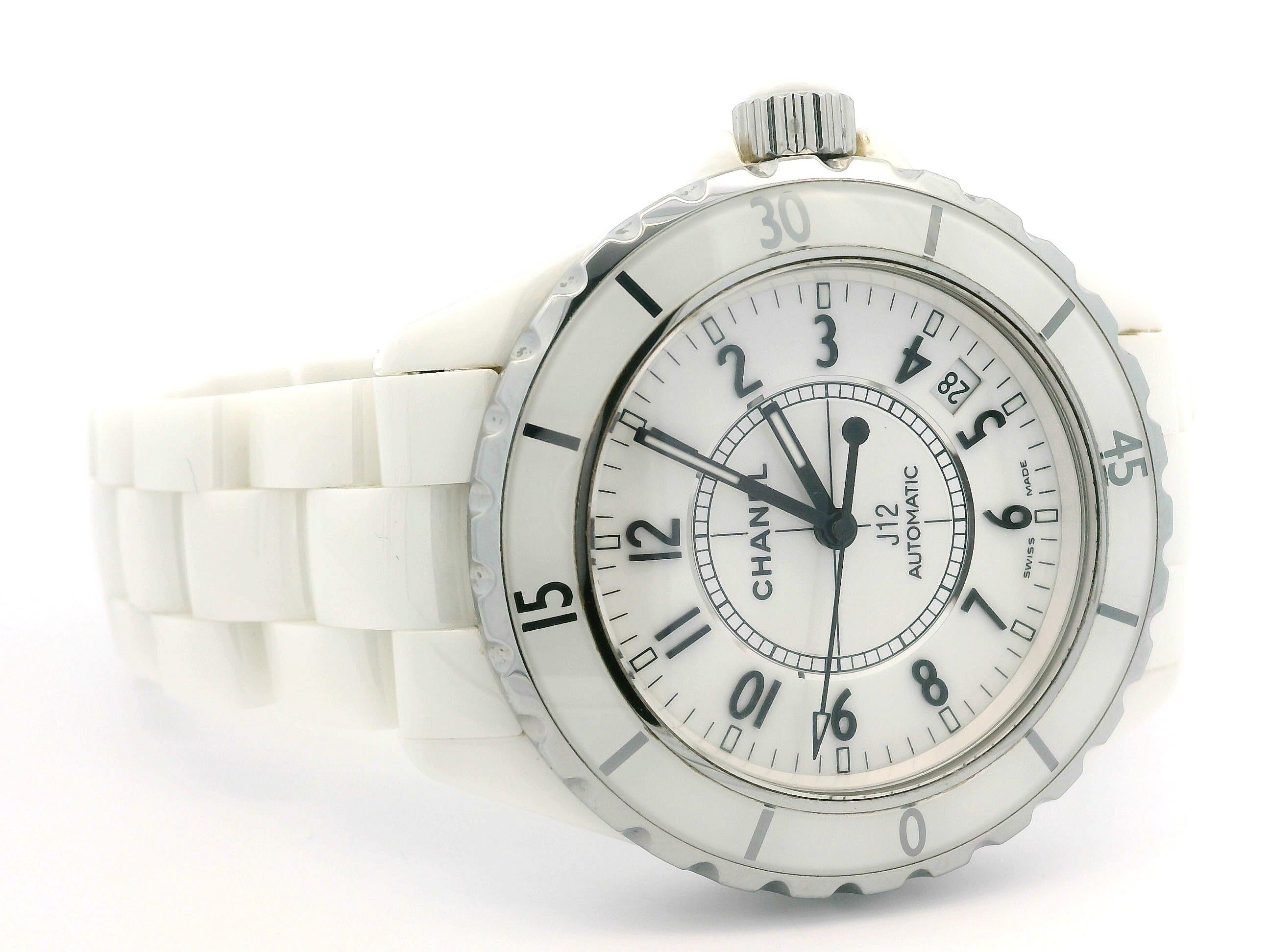 Ladies Chanel J12 38mm Cerámica Blanca Reloj Automático Pulsera en Excelente estado para la venta en Montclair, NJ