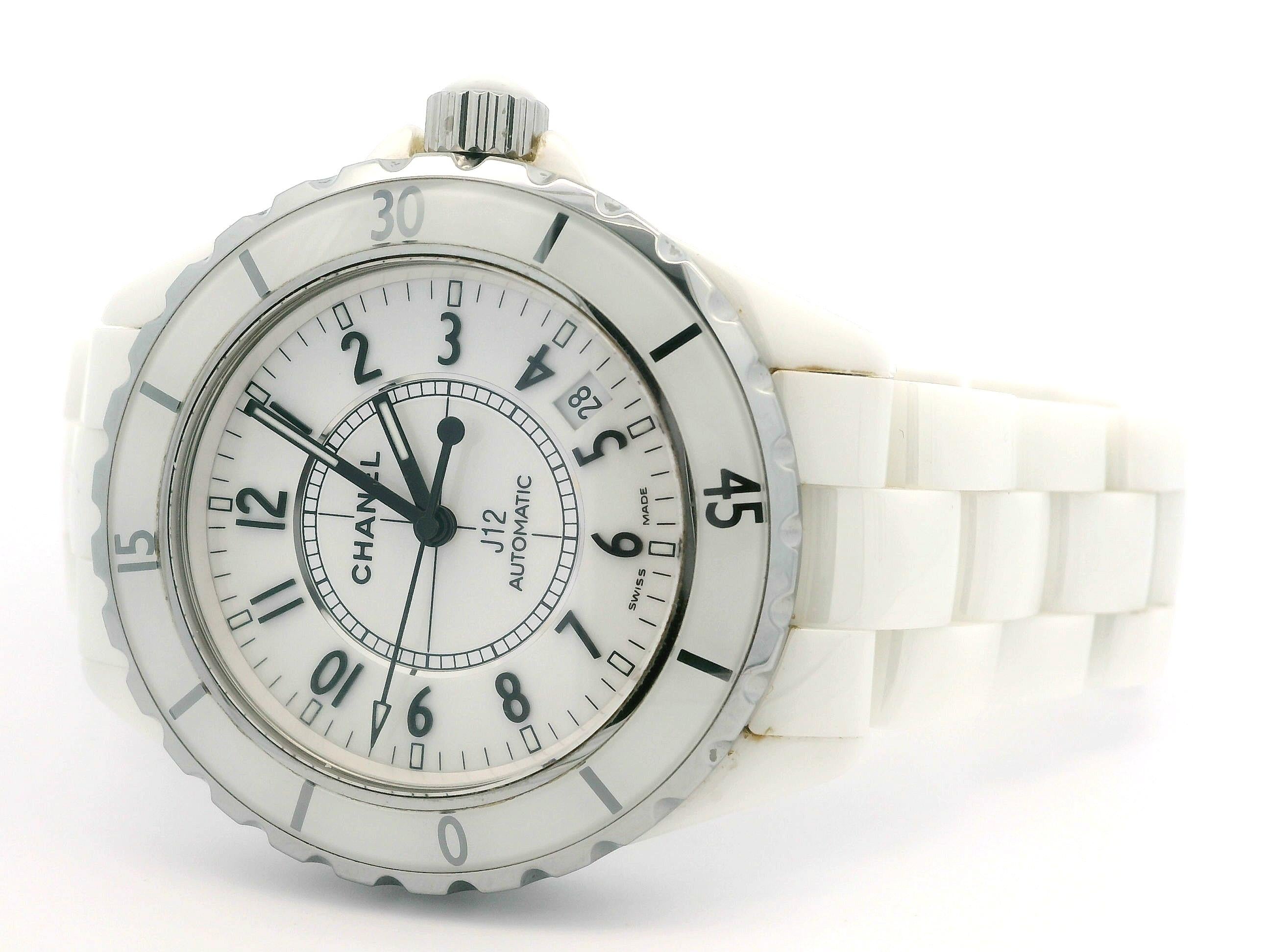 De las mujeres Ladies Chanel J12 38mm Cerámica Blanca Reloj Automático Pulsera en venta