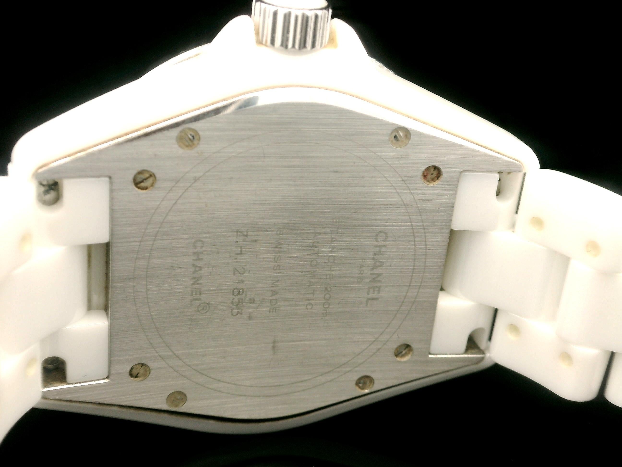 Ladies Chanel J12 38mm Cerámica Blanca Reloj Automático Pulsera en venta 4