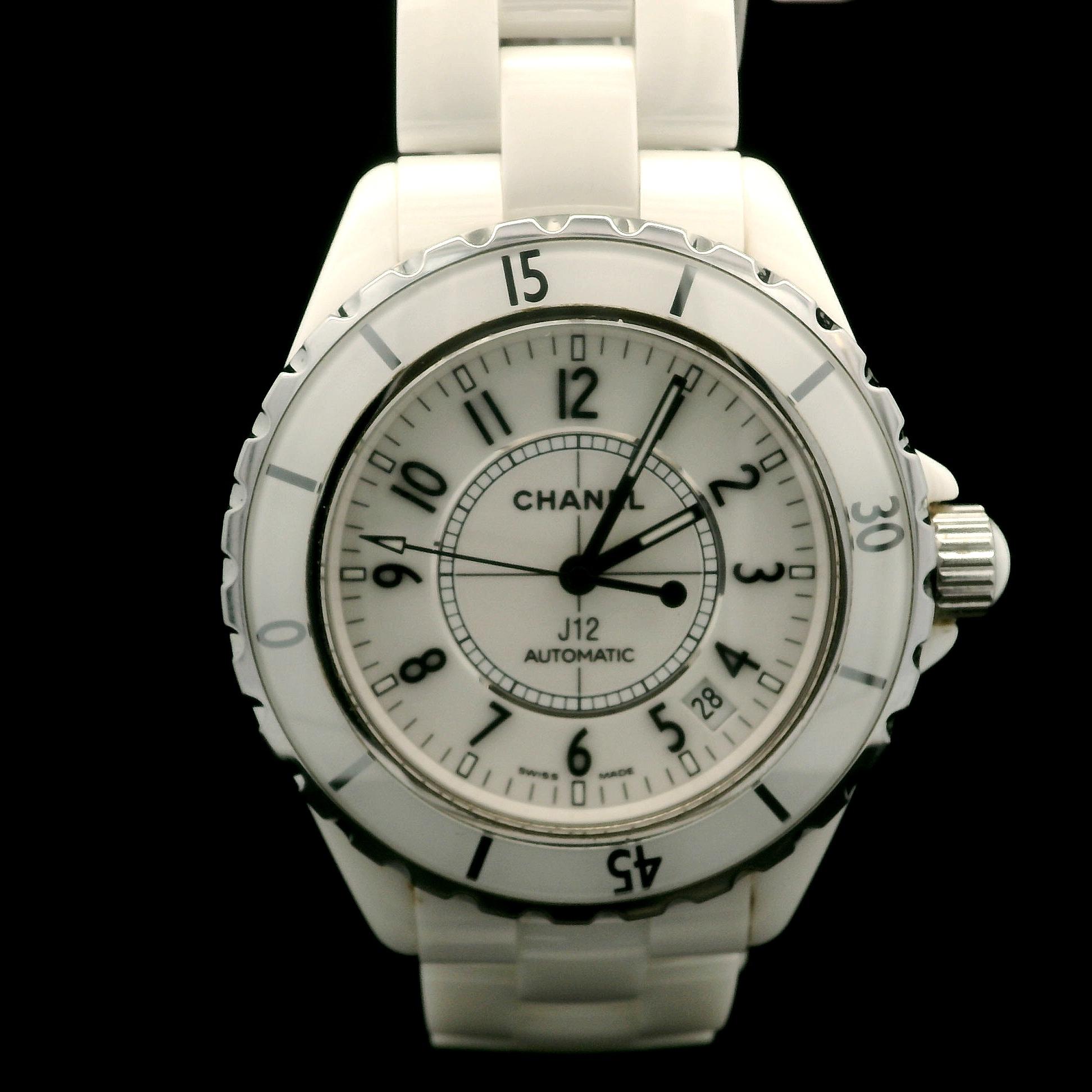Ladies Chanel J12 38mm Cerámica Blanca Reloj Automático Pulsera en venta 5