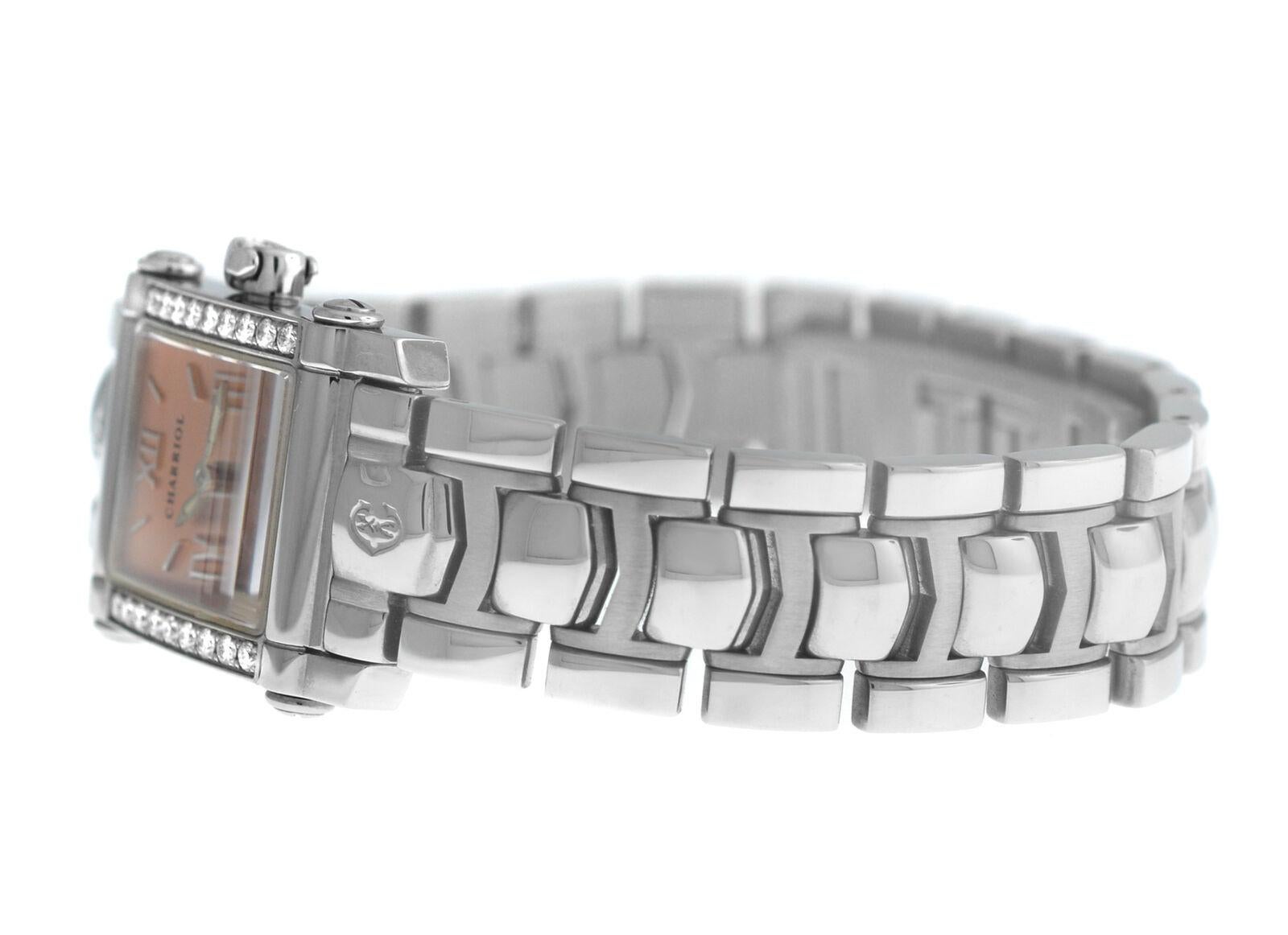 Ladies' Charriol Colvmbvs Columbus 9012911 Steel Diamond Quartz Watch In Excellent Condition For Sale In New York, NY