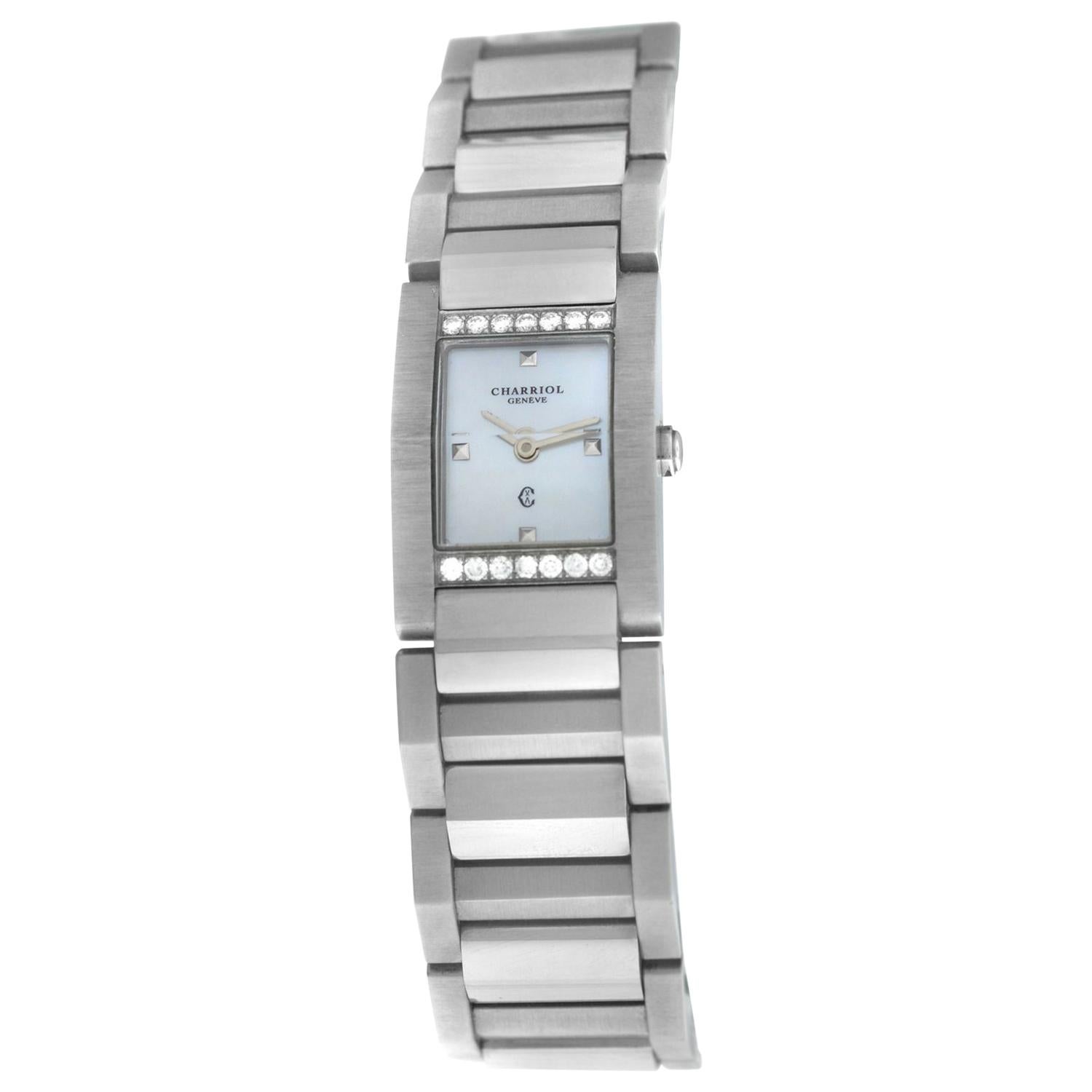 Ladies' Charriol Megeve MGVSD MOP Stainless Steel Diamond Quartz Watch For Sale