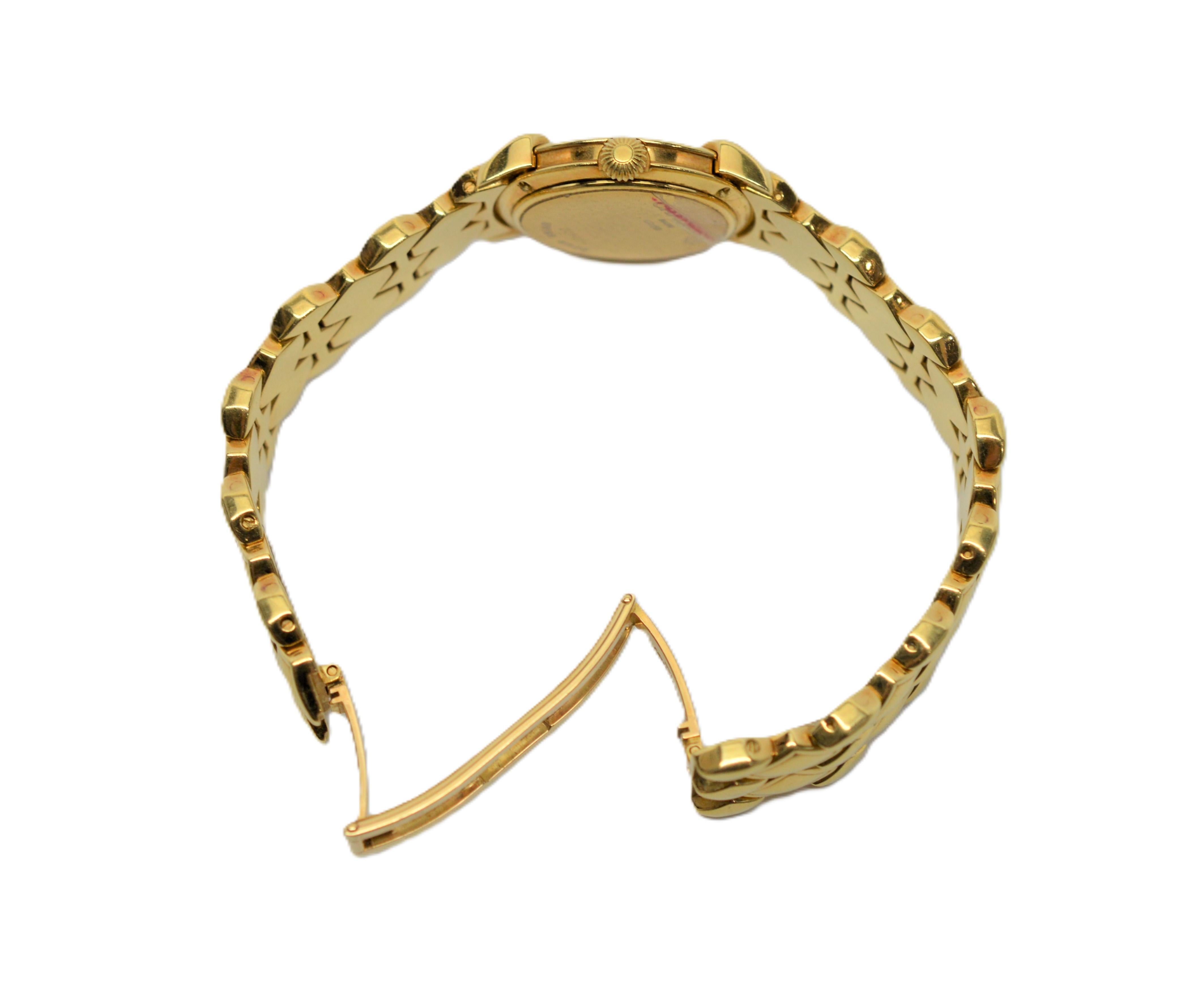 Chaumet Paris Elysses 18 Karat Yellow Gold Diamond Bracelet Watch For Sale 2