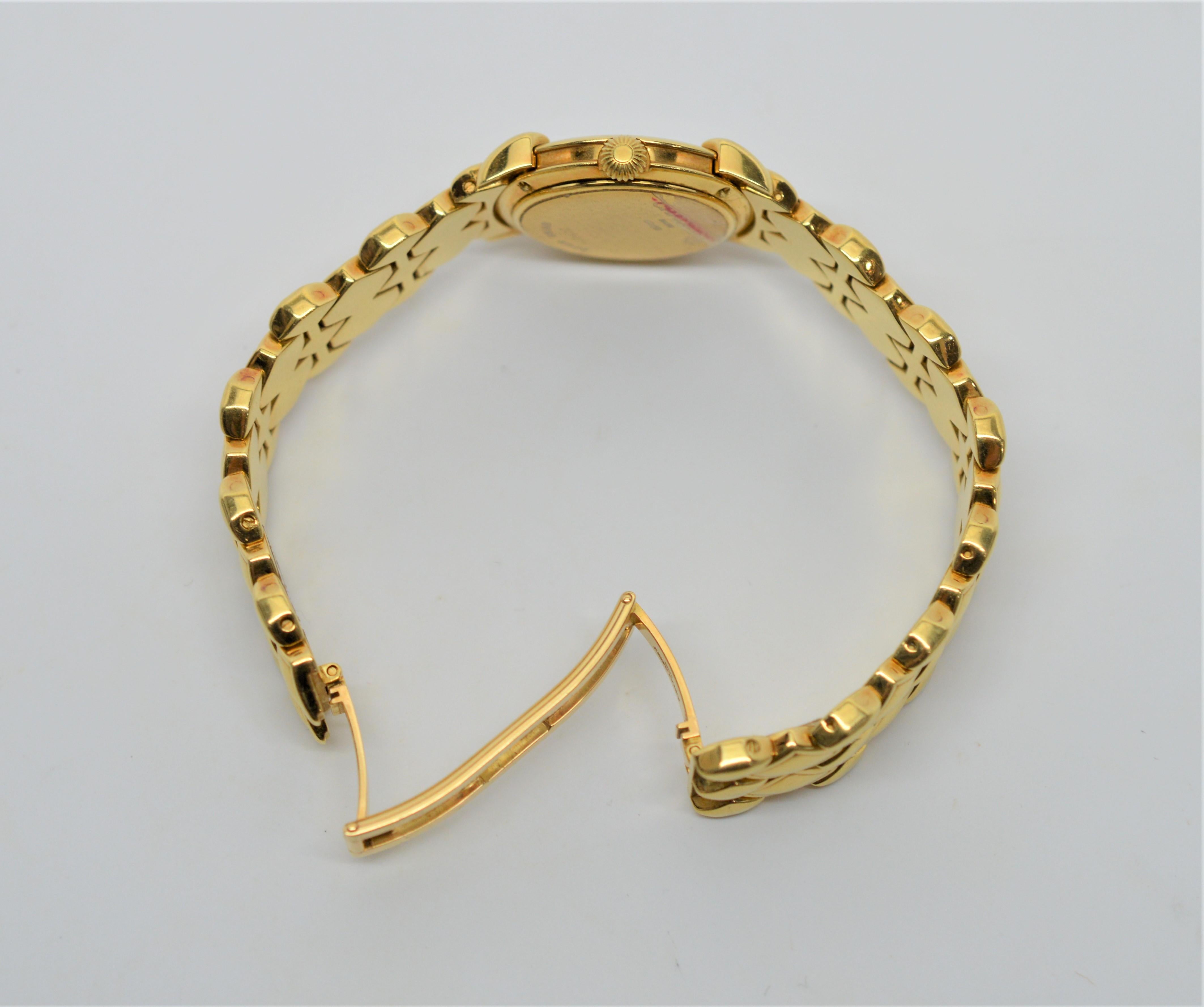 Taille ronde Montre-bracelet Chaumet Paris Elysses en or jaune 18 carats et diamants, pour femmes en vente