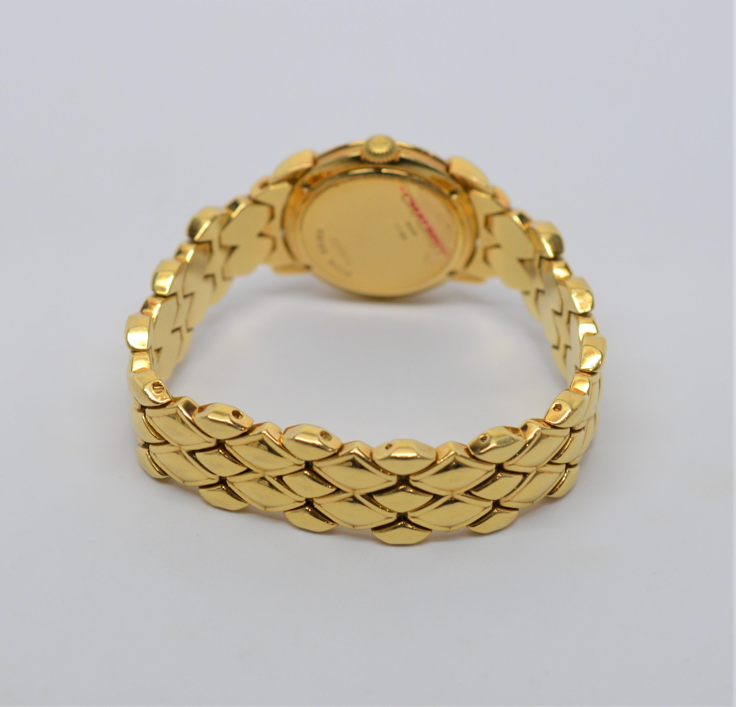 Montre-bracelet Chaumet Paris Elysses en or jaune 18 carats et diamants, pour femmes en vente 1