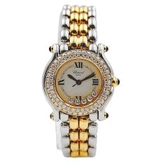 Ladies Chopard 26mm Happy Sport Five Diamond 18K Yellow Gold / Stainless Steel.