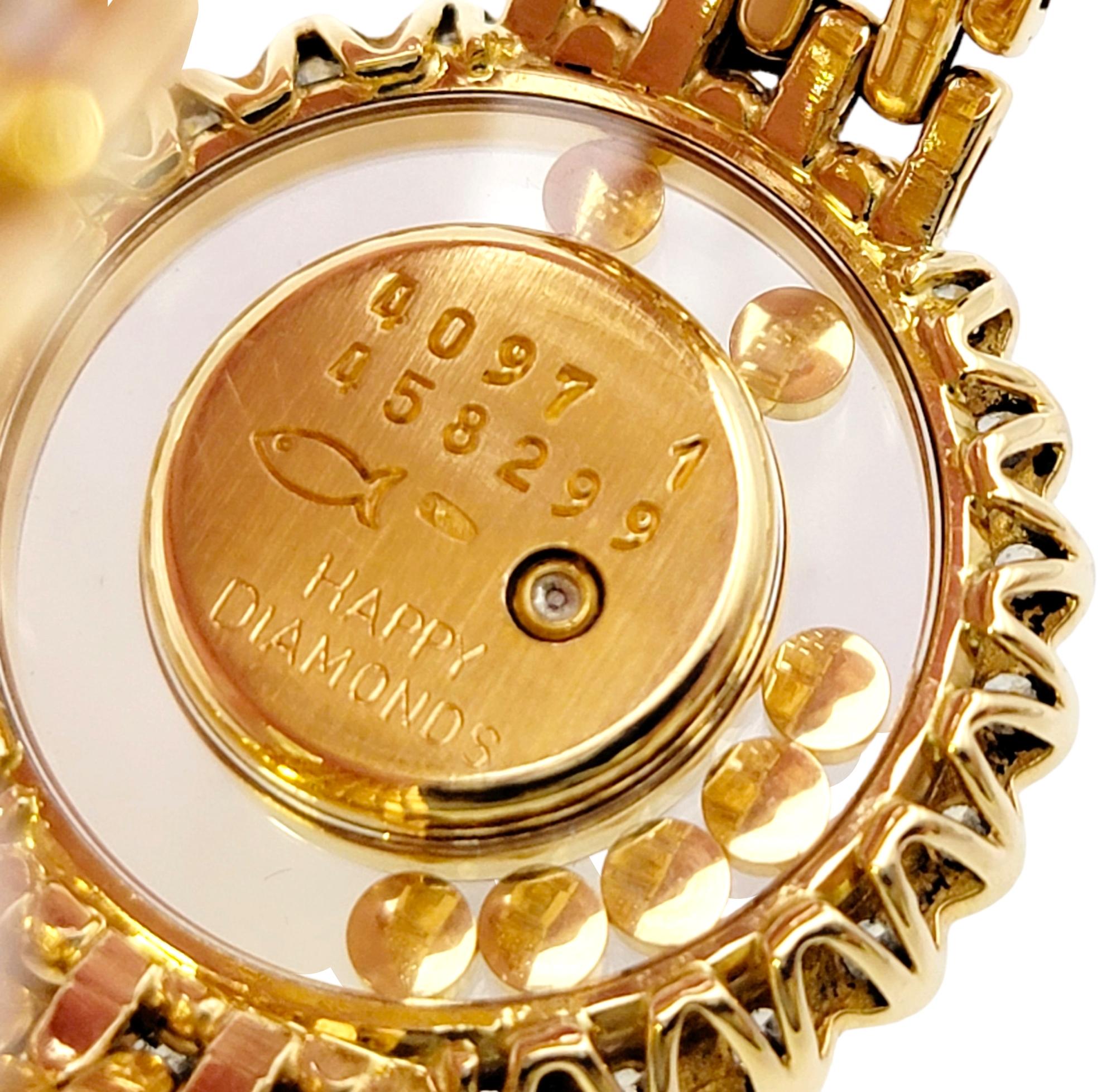 Ladies Chopard Happy Diamonds 18 Karat Gold Wristwatch Round Diamond Bezel 6