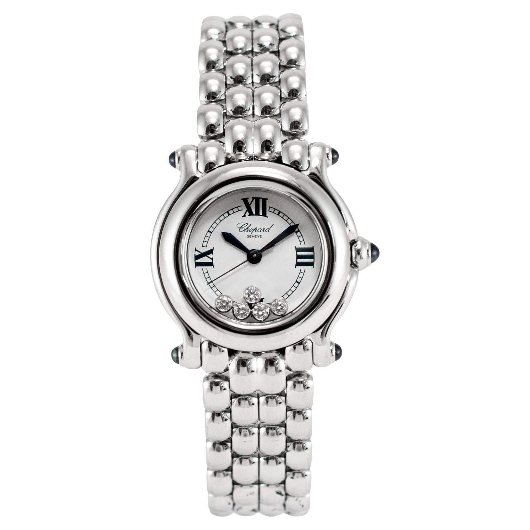Ladies Chopard Happy Sport 26MM Happy Diamonds 27/8250-23 Stainless Steel Watch