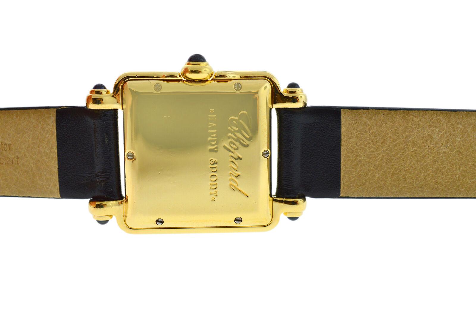 Ladies Chopard Happy Sport 27/6627-23 Floating Diamonds 18K Gold Quartz Watch For Sale 3