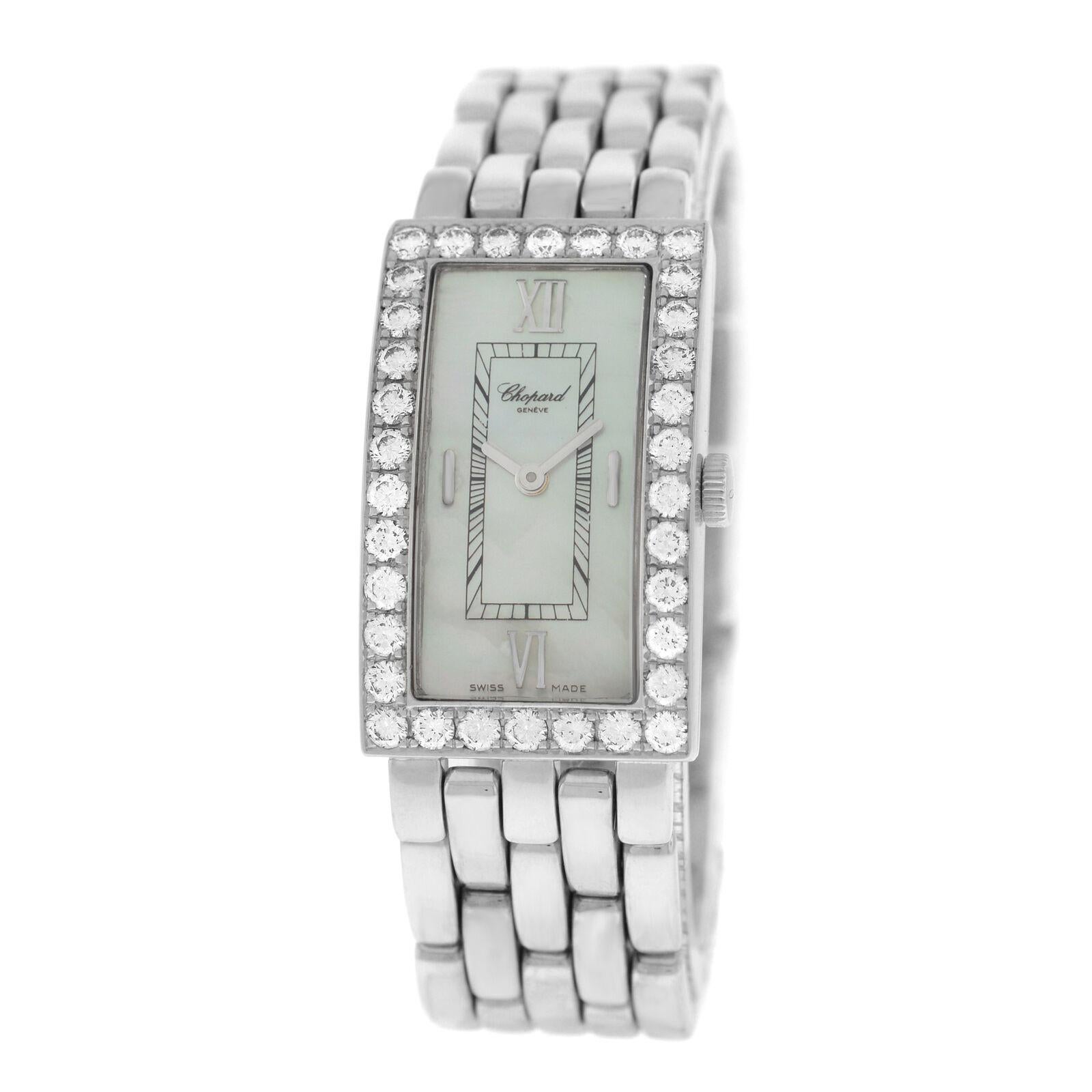 Ladies Chopard Les Classiques Diamond 18K Gold Quartz MOP Watch For Sale