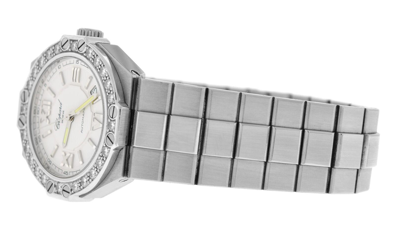 Ladies Chopard St. Moritz 25/8342-11 Diamonds Steel Date Automatic Watch 3
