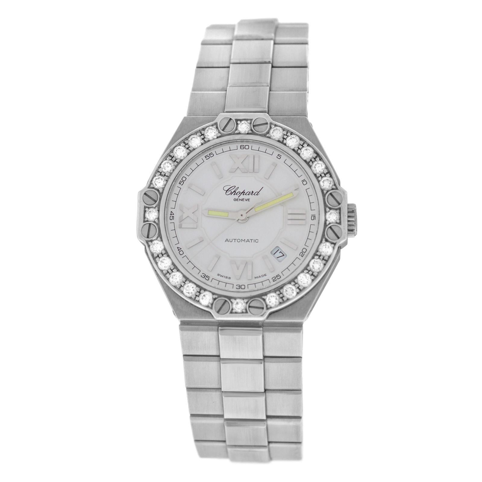 Ladies Chopard St. Moritz Diamonds Steel Date Automatic Watch For Sale