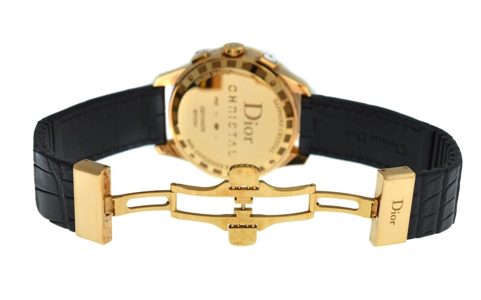 Ladies Christian Dior Christal CD114370 18 Karat Solid Gold Diamond Watch In New Condition For Sale In New York, NY