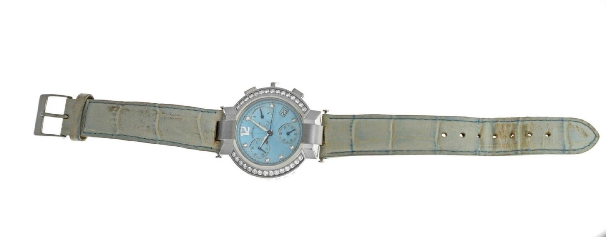 Ladies Concord La Scala 14.CS.1891.S Steel Diamond Chrono Quartz Watch For Sale 1
