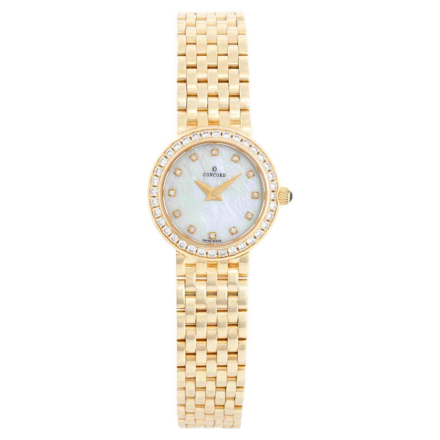 Ladies Concord Les Palais 14k Yellow Gold Watch 21 A1 1801 For Sale