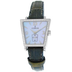 Ladies Corum Trapeze Steel Diamond Mother of Pearl Quartz Watch