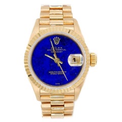 DateJust 18 carats pour femmes « President » avec cadran en lapis d'origine 1995