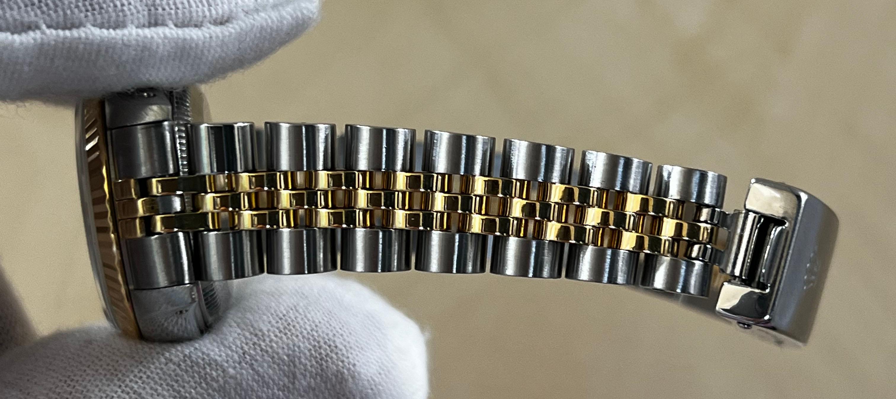 Damen Datejust 69173 Fabrik Blaues Zifferblatt 18K Gelbgold & Stahl im Zustand „Hervorragend“ in San Diego, CA